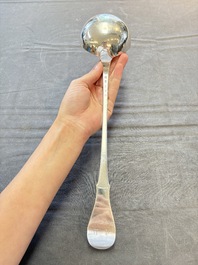 A silver ladle, marked Pieter de Thieu, Bruges, dated (17)77