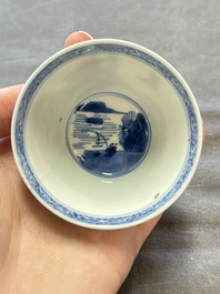 A collection of 31 Chinese blue and white tea wares, Wanli and Chenghua marks, Kangxi