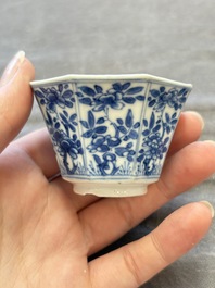 A collection of 31 Chinese blue and white tea wares, Wanli and Chenghua marks, Kangxi