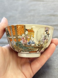 A fine Chinese famille rose 'San Niang Jiao Zi 三娘教子' cup, Yongzheng
