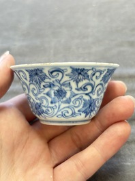 A collection of 31 Chinese blue and white tea wares, Wanli and Chenghua marks, Kangxi