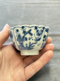 A collection of 31 Chinese blue and white tea wares, Wanli and Chenghua marks, Kangxi
