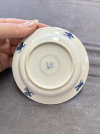 A collection of 31 Chinese blue and white tea wares, Wanli and Chenghua marks, Kangxi