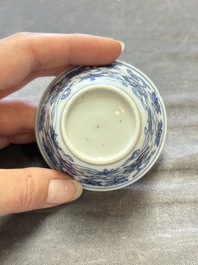 A collection of 31 Chinese blue and white tea wares, Wanli and Chenghua marks, Kangxi