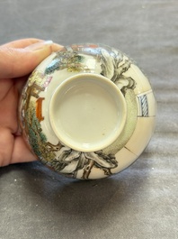 A fine Chinese famille rose 'San Niang Jiao Zi 三娘教子' cup, Yongzheng