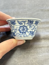 A collection of 31 Chinese blue and white tea wares, Wanli and Chenghua marks, Kangxi