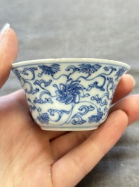 A collection of 31 Chinese blue and white tea wares, Wanli and Chenghua marks, Kangxi