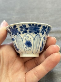 A collection of 31 Chinese blue and white tea wares, Wanli and Chenghua marks, Kangxi