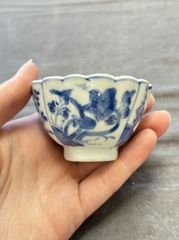A collection of 31 Chinese blue and white tea wares, Wanli and Chenghua marks, Kangxi