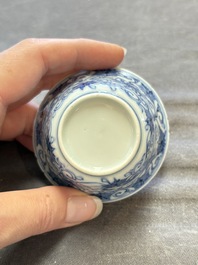 A collection of 31 Chinese blue and white tea wares, Wanli and Chenghua marks, Kangxi
