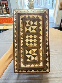 An Ottoman mother-of-pearl and tortoiseshell-inlaid casket, 19th C.