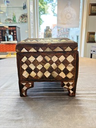 An Ottoman mother-of-pearl and tortoiseshell-inlaid casket, 19th C.