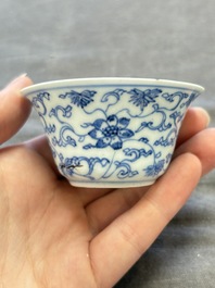 A collection of 31 Chinese blue and white tea wares, Wanli and Chenghua marks, Kangxi