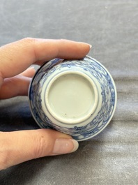 A collection of 31 Chinese blue and white tea wares, Wanli and Chenghua marks, Kangxi