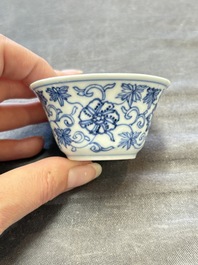 A collection of 31 Chinese blue and white tea wares, Wanli and Chenghua marks, Kangxi