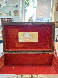 An Ottoman mother-of-pearl and tortoiseshell-inlaid casket, 19th C.