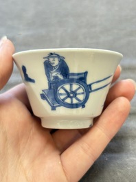 A collection of 31 Chinese blue and white tea wares, Wanli and Chenghua marks, Kangxi