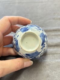 A collection of 31 Chinese blue and white tea wares, Wanli and Chenghua marks, Kangxi