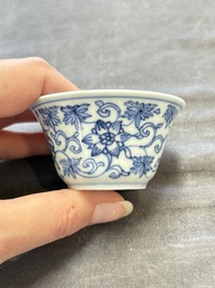 A collection of 31 Chinese blue and white tea wares, Wanli and Chenghua marks, Kangxi