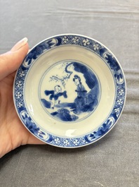 A collection of 31 Chinese blue and white tea wares, Wanli and Chenghua marks, Kangxi