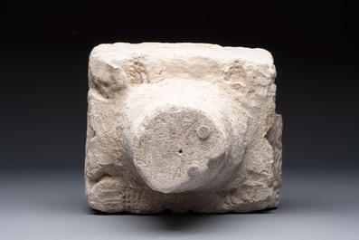 A Romanesque sandstone 'grapevine' capital, ca. 12th C.