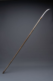 A Japanese 'raden' naginata and a wakizashi 脇差 sword with a red-lacquered saya, Edo, 17/19th C.