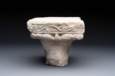 A Romanesque sandstone 'grapevine' capital, ca. 12th C.