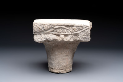 A Romanesque sandstone 'grapevine' capital, ca. 12th C.