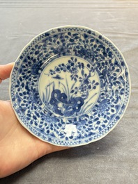 A large collection of 25 sets of Chinese blue, white and Imari-style cups and saucers, Kangxi/Qianlong