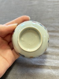 A large collection of 25 sets of Chinese blue, white and Imari-style cups and saucers, Kangxi/Qianlong