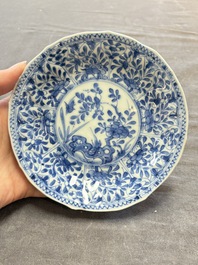 A large collection of 25 sets of Chinese blue, white and Imari-style cups and saucers, Kangxi/Qianlong