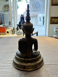 A Thai bronze Buddha, 17/18th C.