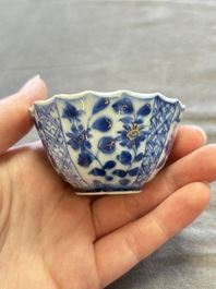 A large collection of 25 sets of Chinese blue, white and Imari-style cups and saucers, Kangxi/Qianlong