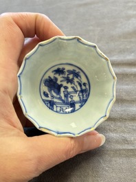 A large collection of 25 sets of Chinese blue, white and Imari-style cups and saucers, Kangxi/Qianlong