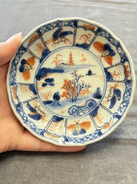 A large collection of 25 sets of Chinese blue, white and Imari-style cups and saucers, Kangxi/Qianlong