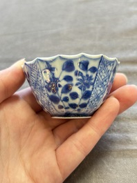 A large collection of 25 sets of Chinese blue, white and Imari-style cups and saucers, Kangxi/Qianlong