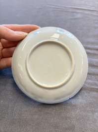 A large collection of 33 Chinese blue, white and Imari-style cups and 43 saucers, 17/19th C.