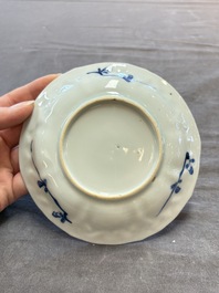 A large collection of 25 sets of Chinese blue, white and Imari-style cups and saucers, Kangxi/Qianlong