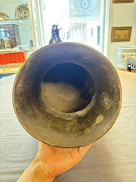 A large Chinese archaistic bronze 'hu' vase, Ming