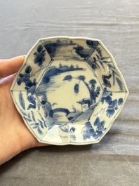 A large collection of 25 sets of Chinese blue, white and Imari-style cups and saucers, Kangxi/Qianlong