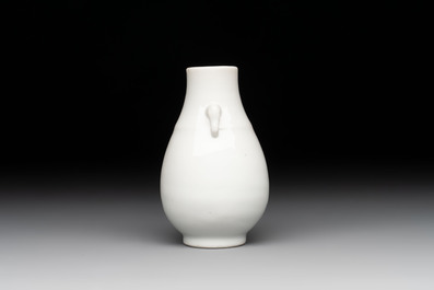 A small Chinese white-glazed 'Hu' vase, Qianlong