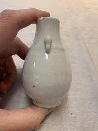 A small Chinese white-glazed 'Hu' vase, Qianlong