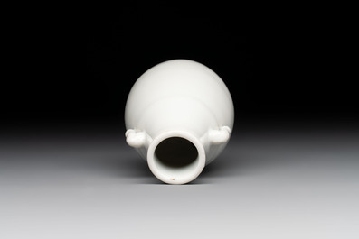 A small Chinese white-glazed 'Hu' vase, Qianlong