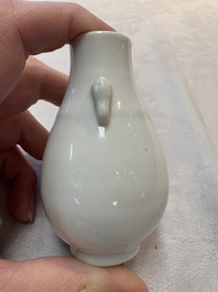 A small Chinese white-glazed 'Hu' vase, Qianlong