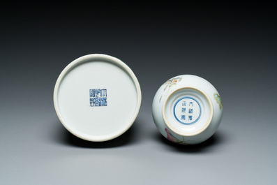 A Chinese famille rose 'riverscape' vase and a 'butterfly' vase, 20th C.