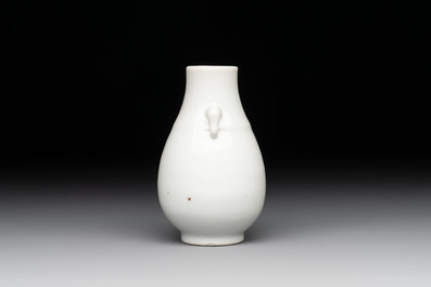A small Chinese white-glazed 'Hu' vase, Qianlong