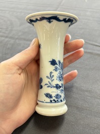 A varied collection of eight Chinese blue and white vases, two teapots and two loving cups, Kangxi/Qianlong