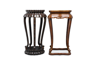Two Chinese gilt-lacquered stands, 20th C.