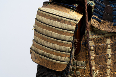 An impressive Japanese samurai armor, the helmet signed Saotome Iyenari 早乙女家成, Edo, 17/18th C.