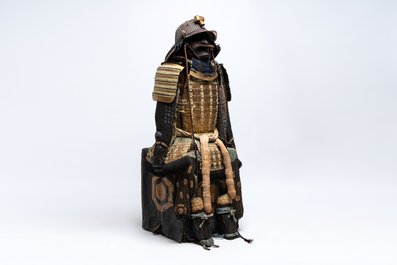 An impressive Japanese samurai armor, the helmet signed Saotome Iyenari 早乙女家成, Edo, 17/18th C.